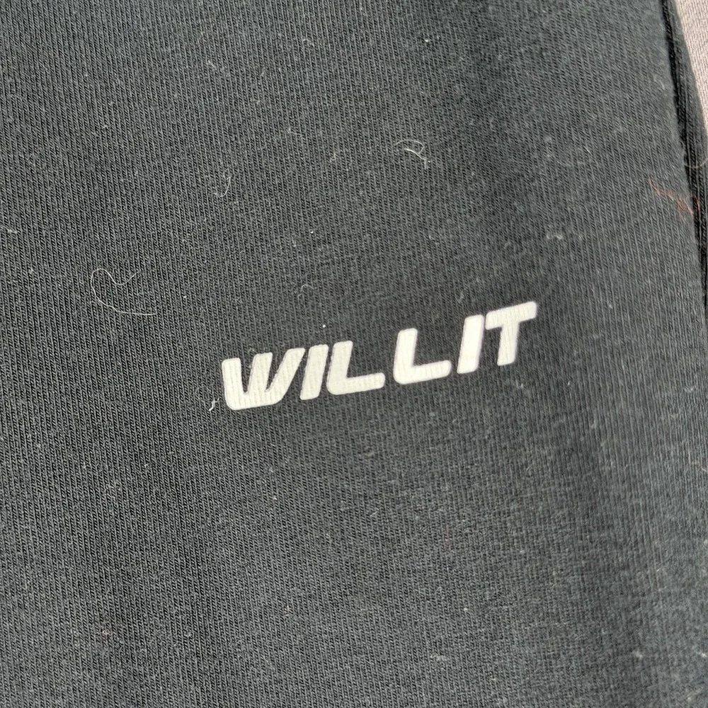 Willit Men's Sweatpants Black L Drawstring Elastic Waist Pockets Straight Leg